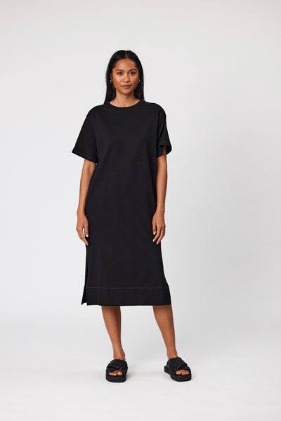 Dress Style Black Midi T Shirt Dress Weekday Midi Dress Black