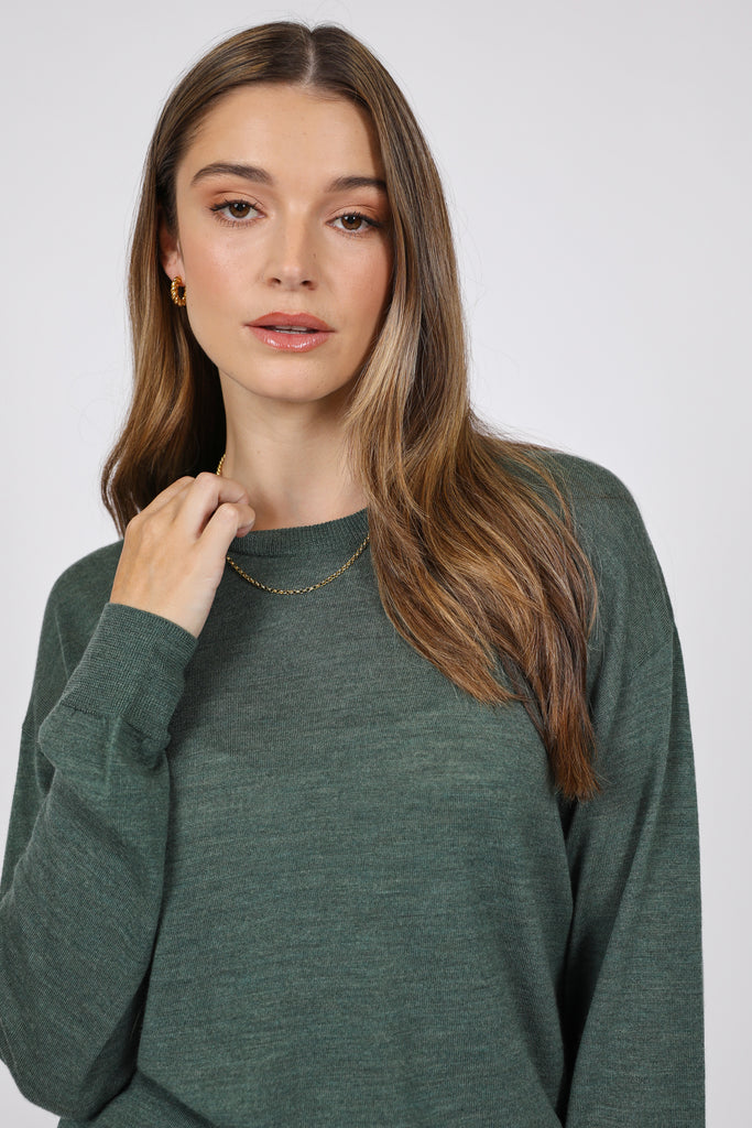 Alto Merino Crew - Forest | marlowstore.com