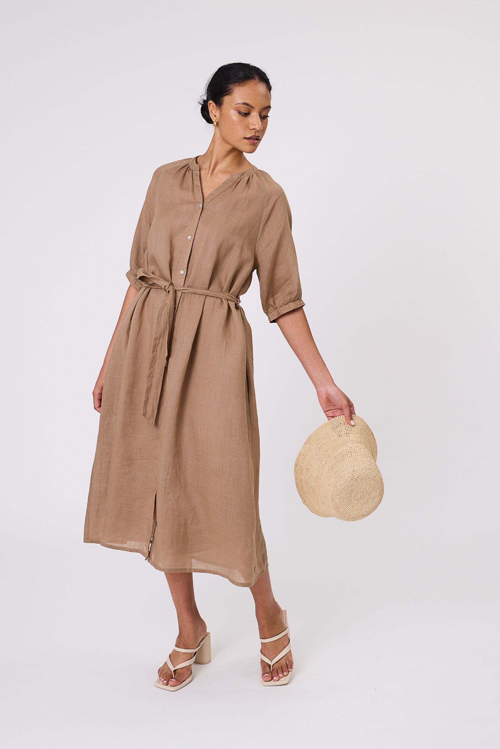 Cannes Shirt Dress Taupe