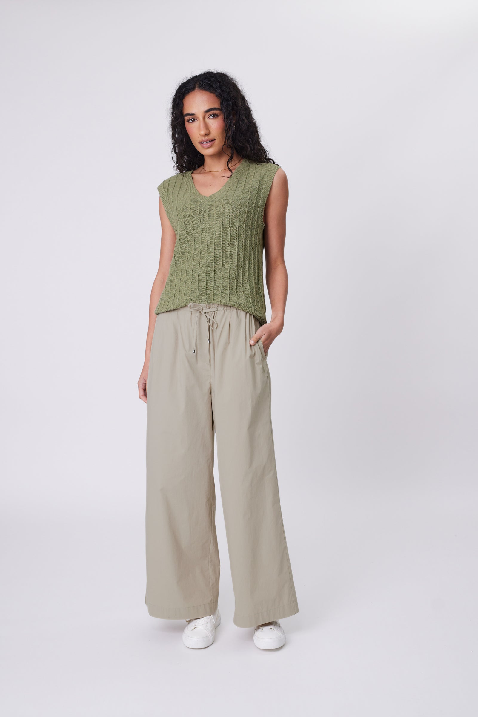Cascade Wide Leg Pant - Hummus | marlowstore.com