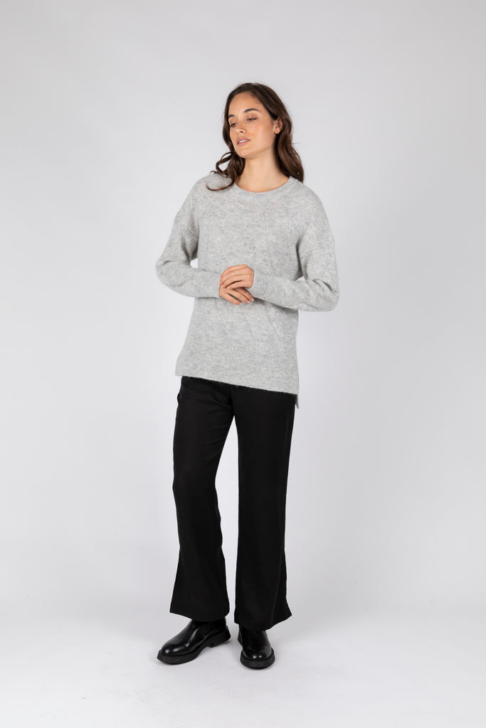 Cosmo Knit Sweater - Grey Marle