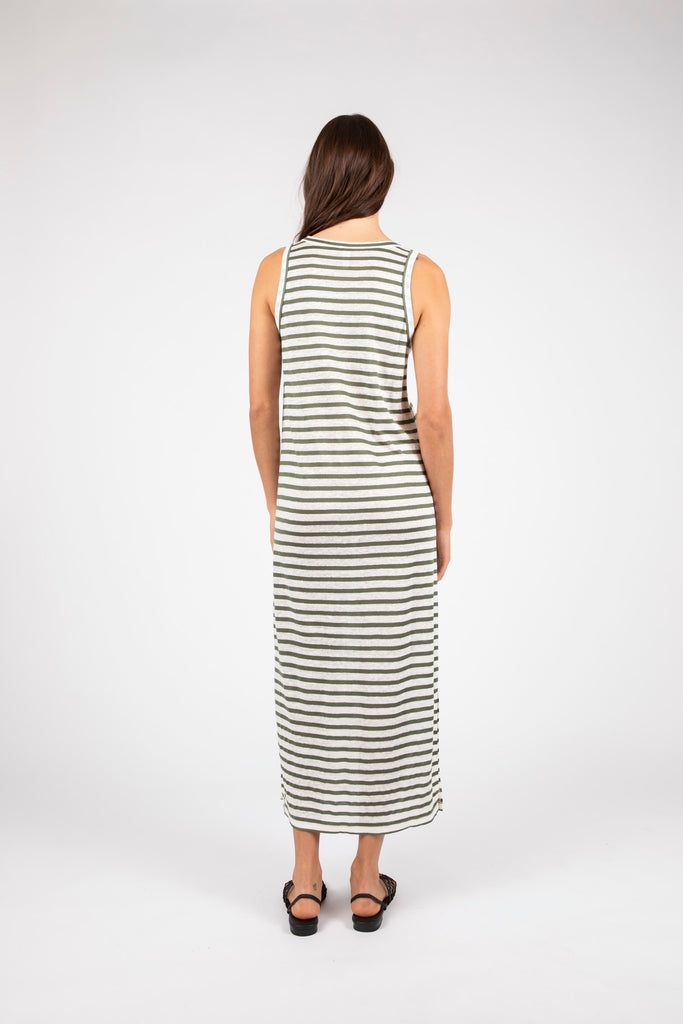 Athens Stripe Tank Dress - Pistachio Stripe