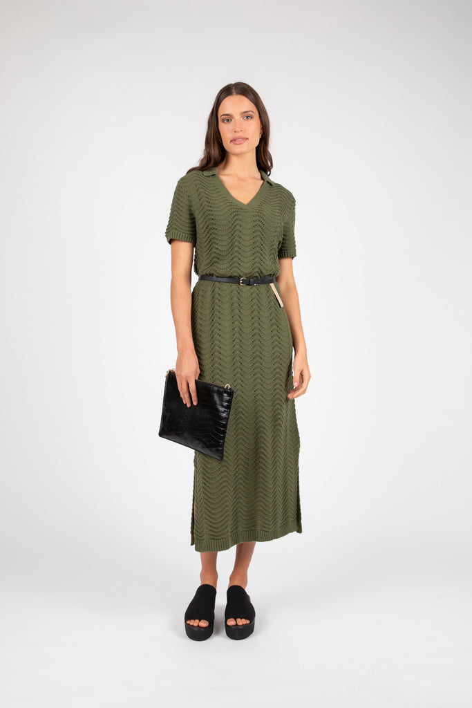 cypress knit dress Parson Rib-Knit Silk-Blend Day Dress
