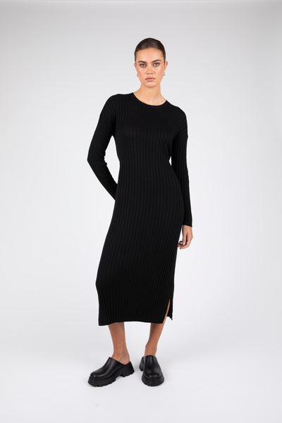 Day Time Knit Maxi - Black | marlowstore.com