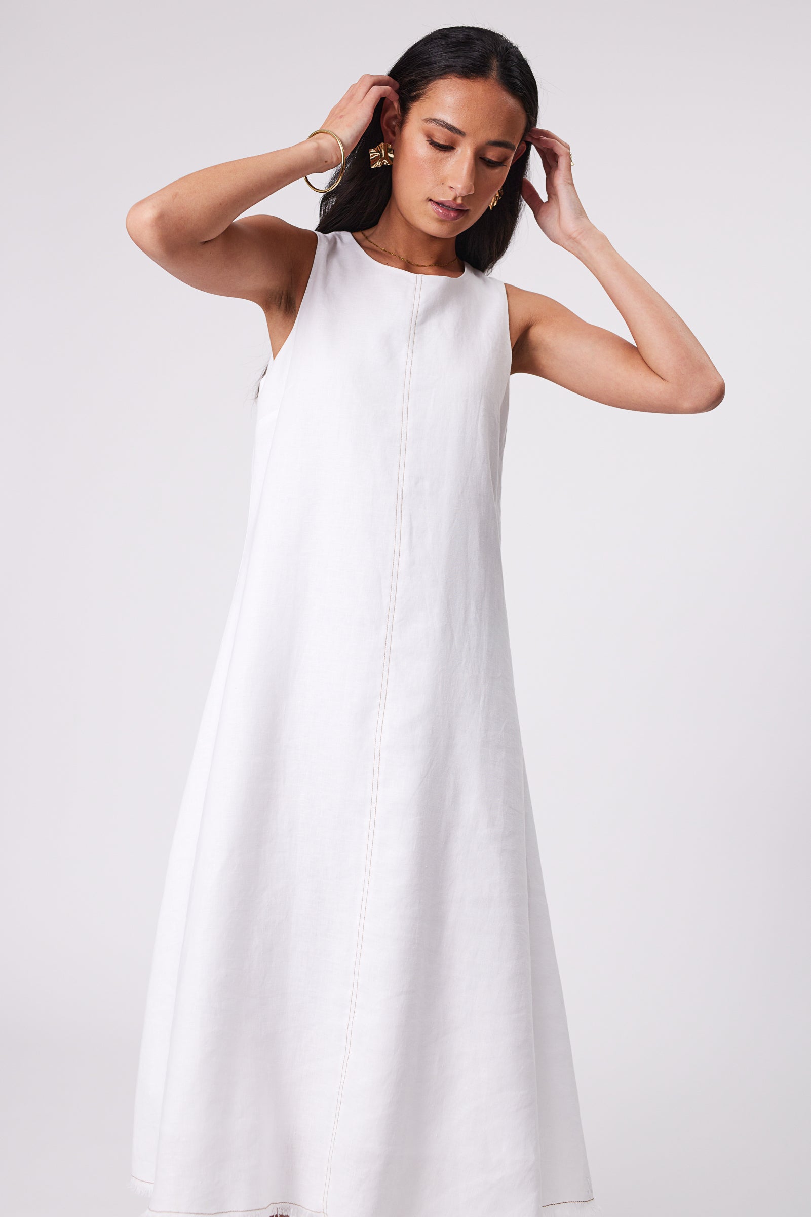 Florence Linen Dress - White Florence Linen Dress - White