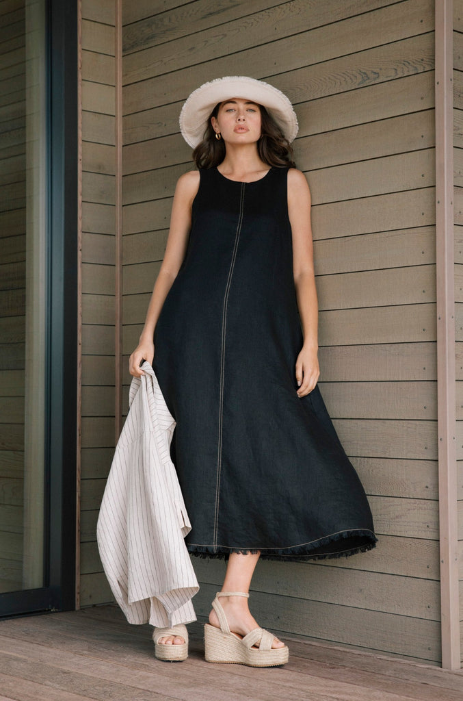 Florence Linen Dress - Black