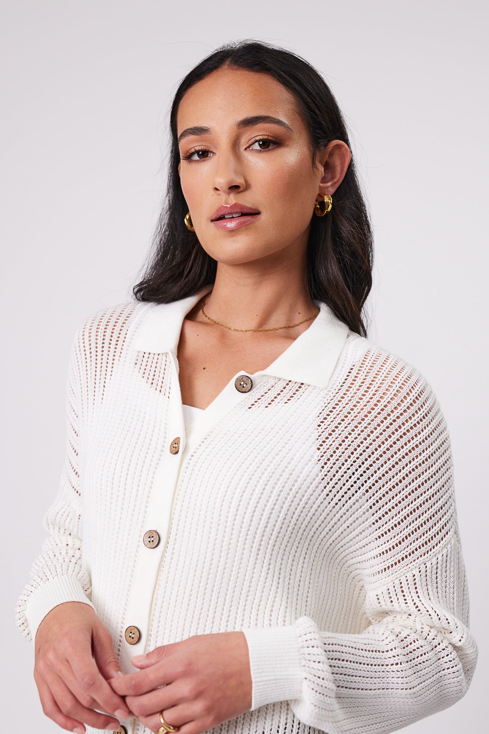 Newport Mesh Shirt - Ivory | marlowstore.com