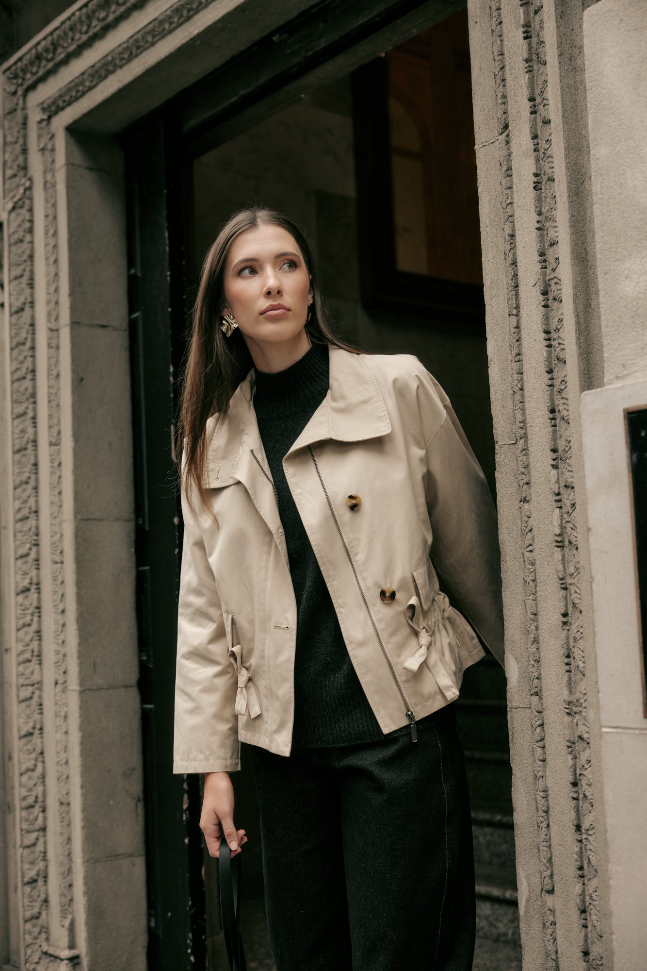 TANAKA “PADDED SHORT TRENCH” Olympus Short Trench - Camel | marlowstore.com