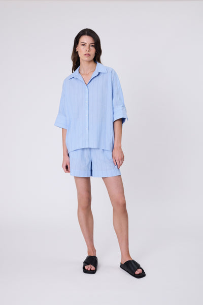 Shoreline Short - Blue Stripe | marlowstore.com
