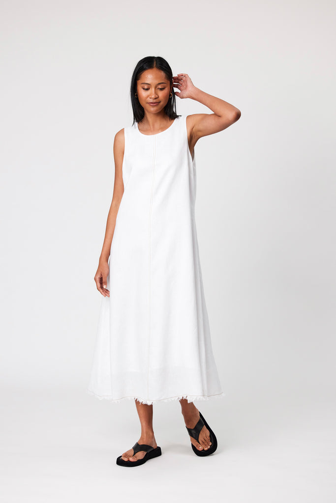 Florence Linen Dress - White