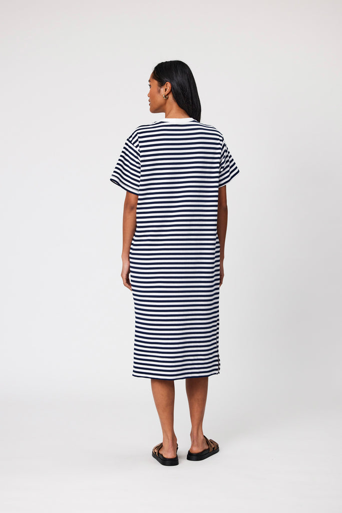 Weekday Midi Dress - Navy Stripe