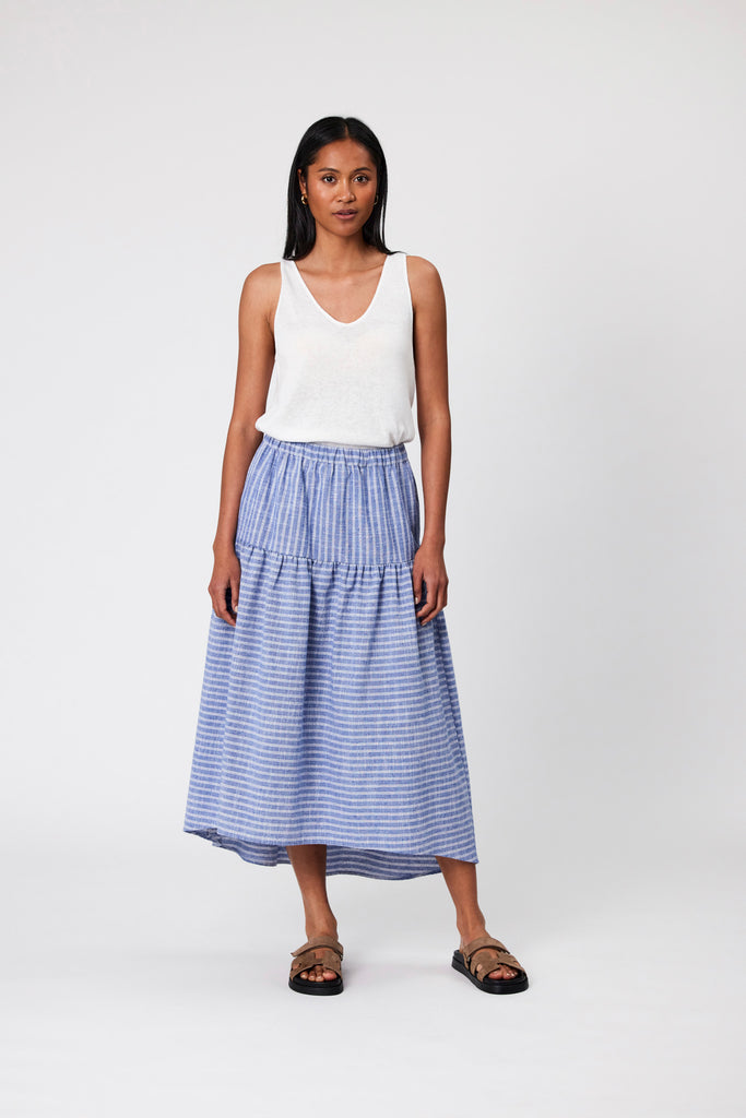 Madrid Skirt - Denim Stripe