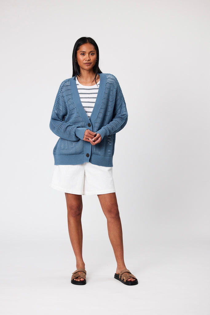 Mesh deals knit cardigan