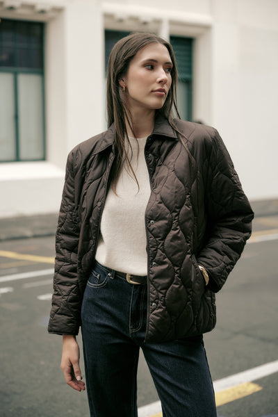 Toronto Quilted Jacket - Java | marlowstore.com