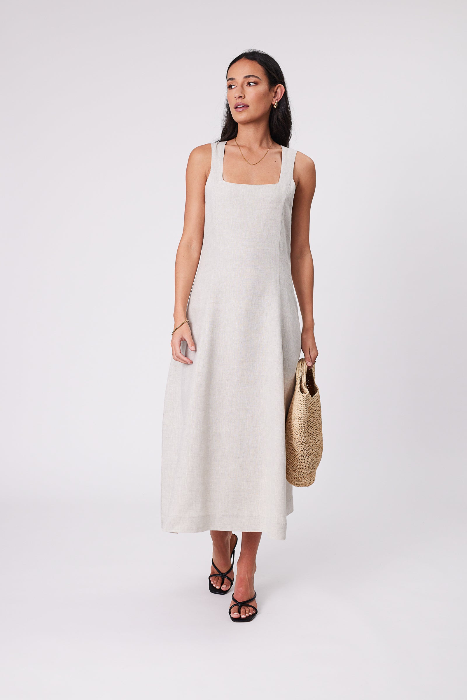 Tuscany Linen Dress - Natural
