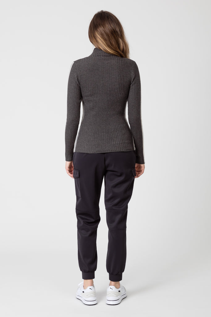Elements Side Stripe Sweater - Carbon Marle