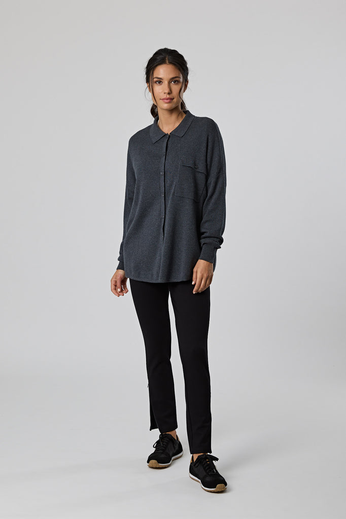 Frame Knit Shirt - Carbon Marle