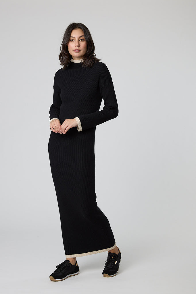 libjoie  black rib knit dress