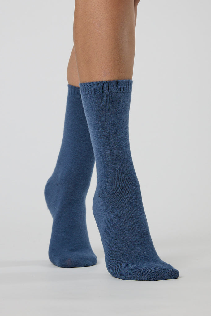 Wool Cashmere Sock - Denim Blue