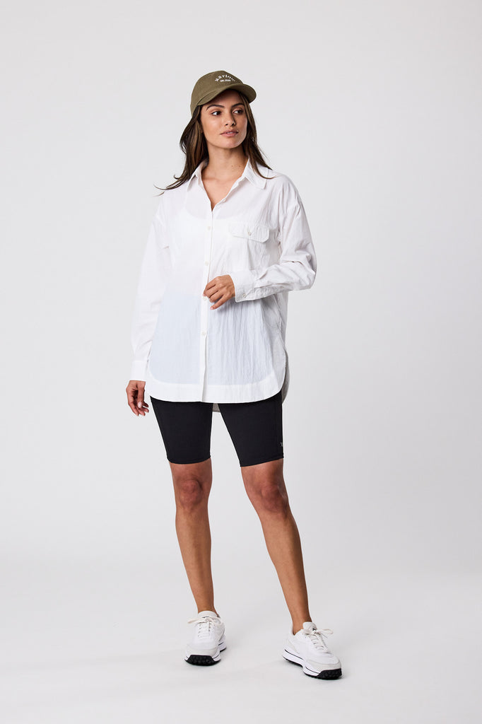 Fluid Windbreaker Shirt - White
