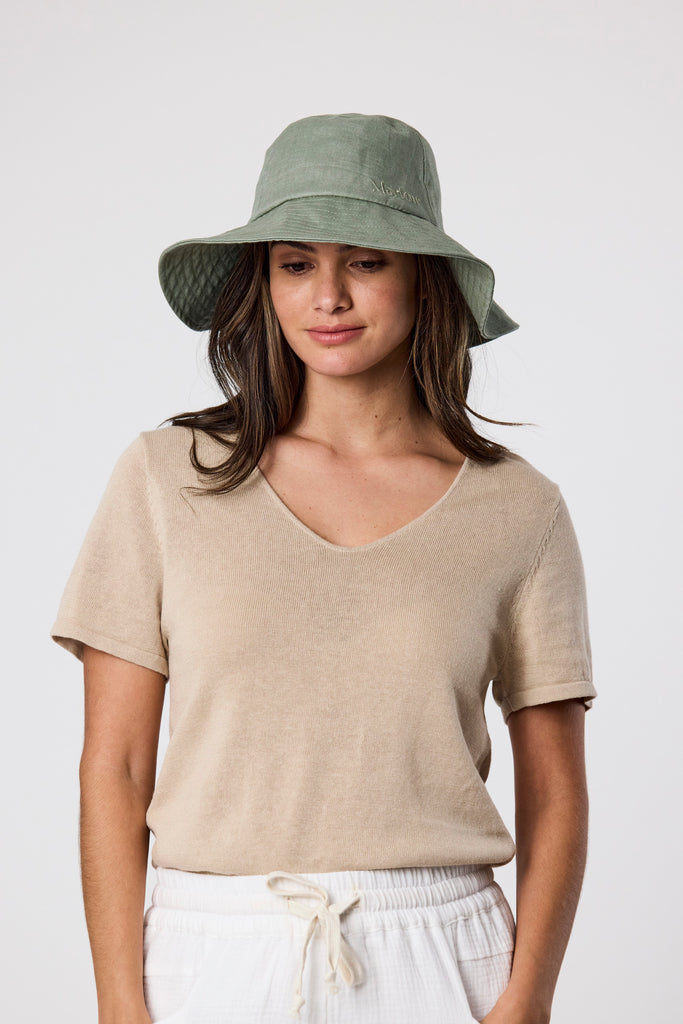 Linen Bucket Hat - Sage